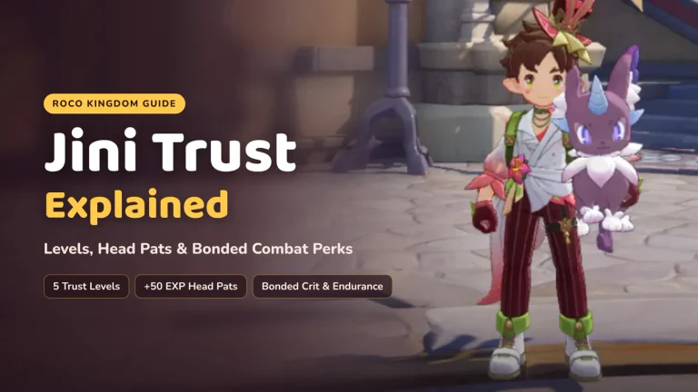 Roco Kingdom Jini Trust Explained: Levels, Head Pats and Bonded Combat Perks